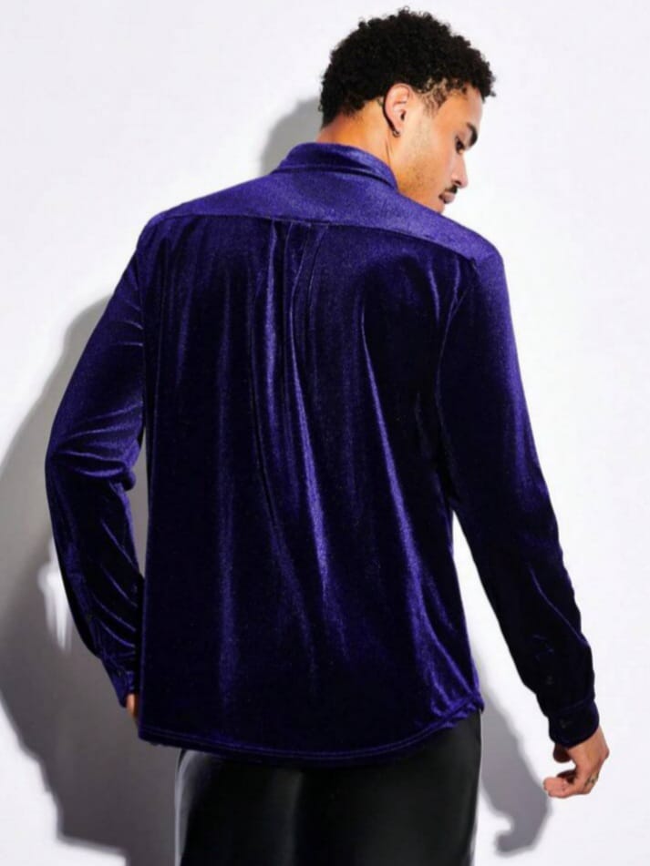 Streak Hawk AFTRDRK Loose Fit Men's Button Front Velvet Shirt